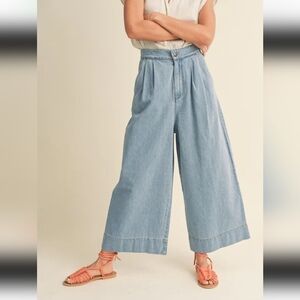 Wide Leg Light Blue Denim Jeans